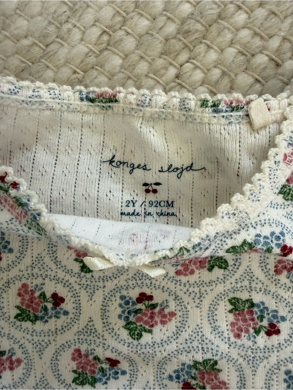 Konges Slojd Floral Long Sleeve Baby Onesie